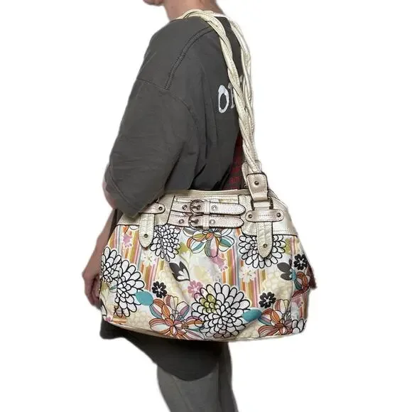 Rosetti Vegan Purse twist handle shoulder bag floral flower - Picture 1 of 16